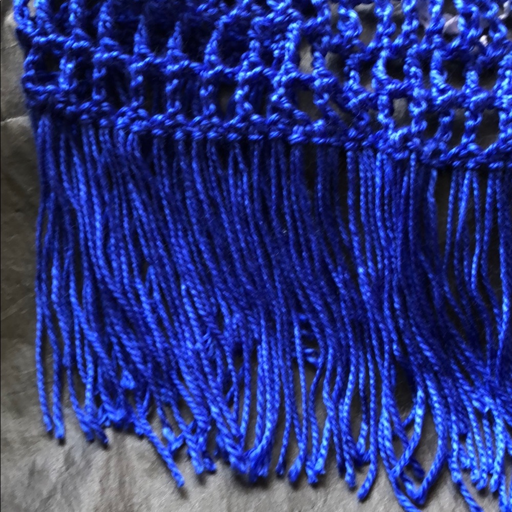 Red, White, and Blue Crochet Halter Top with Fringe - Picture 11 of 15